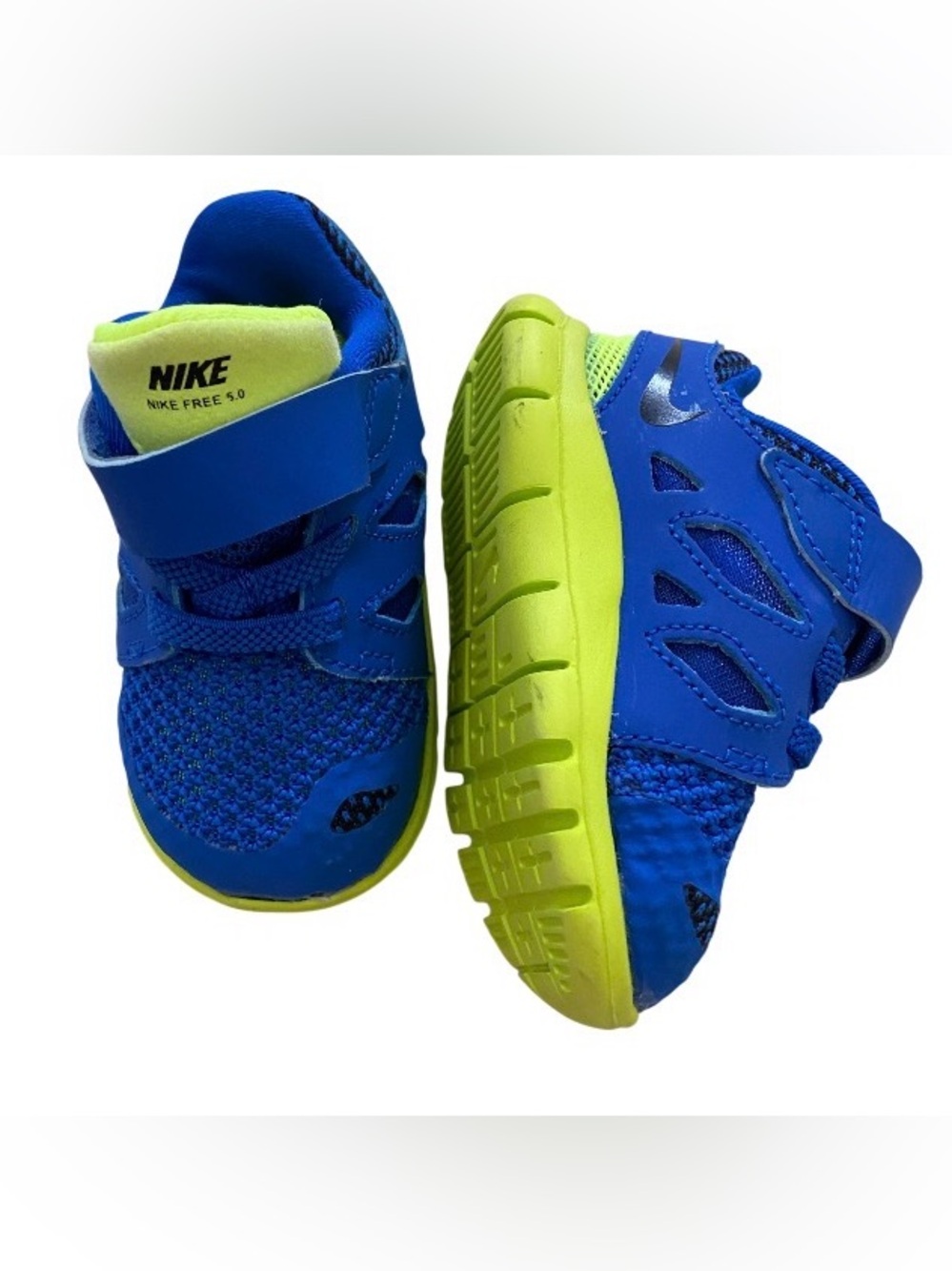 Nike Toddler size C3 Blue and Lime Athletic Sneakers new - Picture 2 of 7